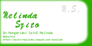 melinda szito business card