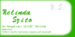 melinda szito business card